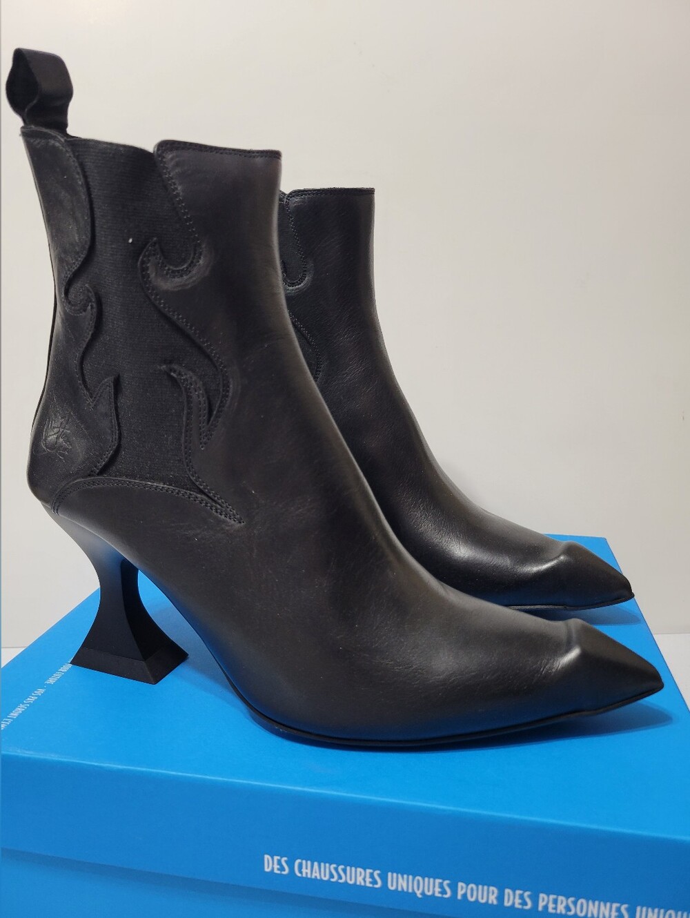 John Fluevog Aspasia Boots | Esoteric Temptations | Black Leather Size 9